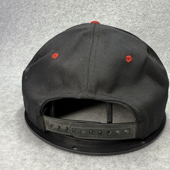 Vintage KC Caps Lucky Hat Red Black One Size Snapback Fishing Hook - Picture 6 of 9